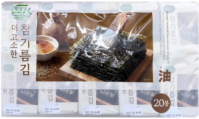 비비고 더 고소한 참기름김, 90g, 3개