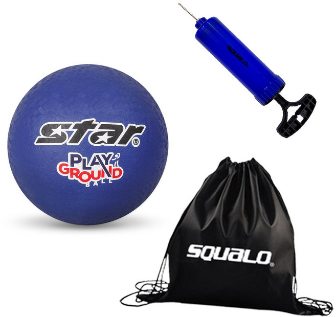 스타스포츠 플레이 그라운드볼 CB884-04 스쿠알로 공가방 펌프 포함 고무 배구공 피구공, CB884(블루_SQ공가방+펌프), 1개