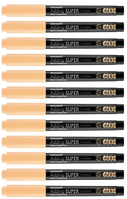 모나미 에딩슈퍼 600 파스텔 형광펜, 파스텔주황, 12개