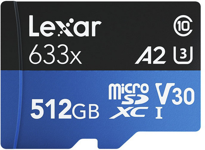 렉사 메모리 TF카드 마이크로SD 블랙 + 블루, 512GB