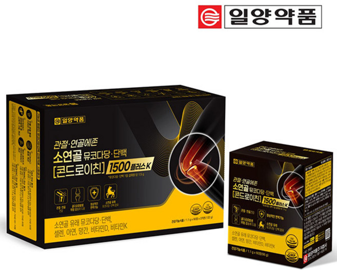 일양약품 관절 연골에존 소연골 뮤코다당 단백 콘드로이친 1500 플러스K 240정 4개월, 60정, 1개