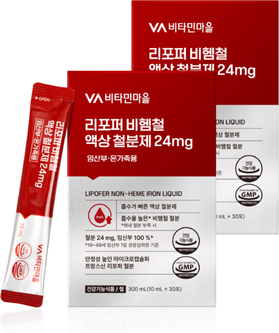 비타민마을 리포퍼 비헴철 액상 철분제 24mg 임산부 온가족, 10ml, 60개