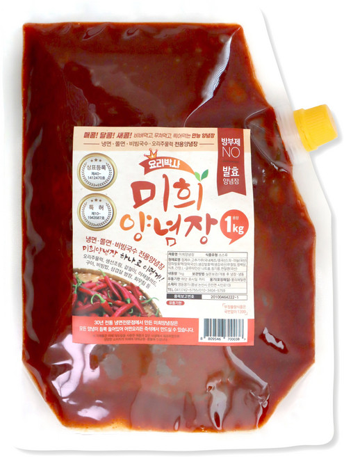 냉면 쫄면 비빔국수 만능양념장 생선조림 미희양념장, 1kg 보통맛, 1개, 1kg