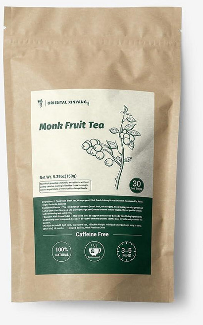 ORIENTAL XINYANG 차이니즈 블랙 허브 티 - 폐 지원 및 시원한 상쾌함을 위한 광동 전통 홍차 블렌드 | 30봉지 (150g / 5.29온스)