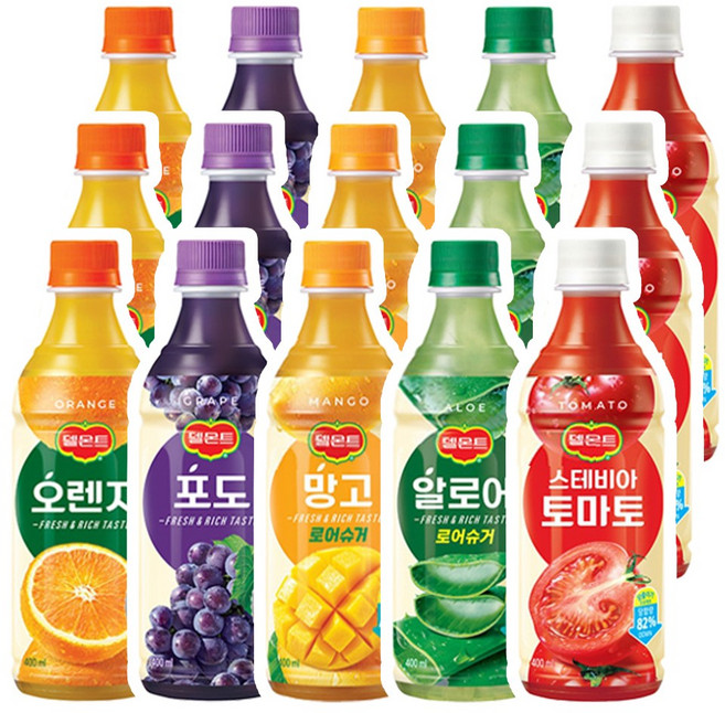 델몬트 오렌지 포도 망고 알로에 토마토 5가지맛 400ml x 15개