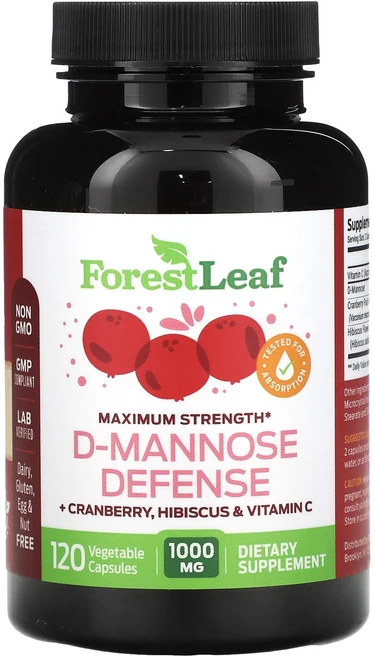 포레스트 리프 Forest Leaf D-만노스 방어 맥시멈 강도 베지 캡슐 120정123750원산지:기타, 1개, 1개 - 쿠팡