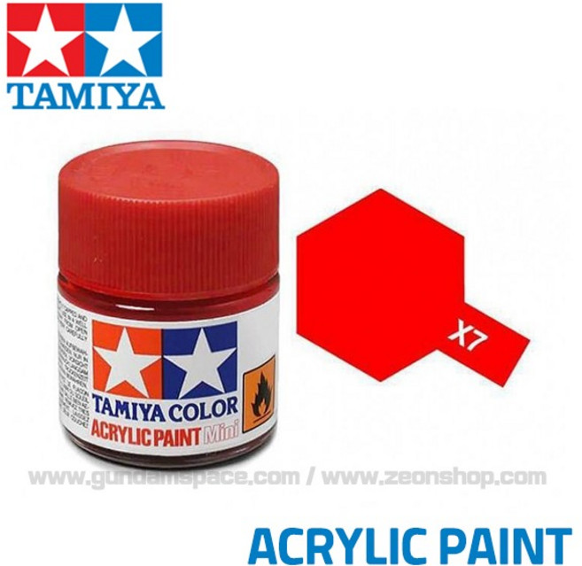 타미야 수성 아크릴 X-7 레드 유광 10ml - 도료