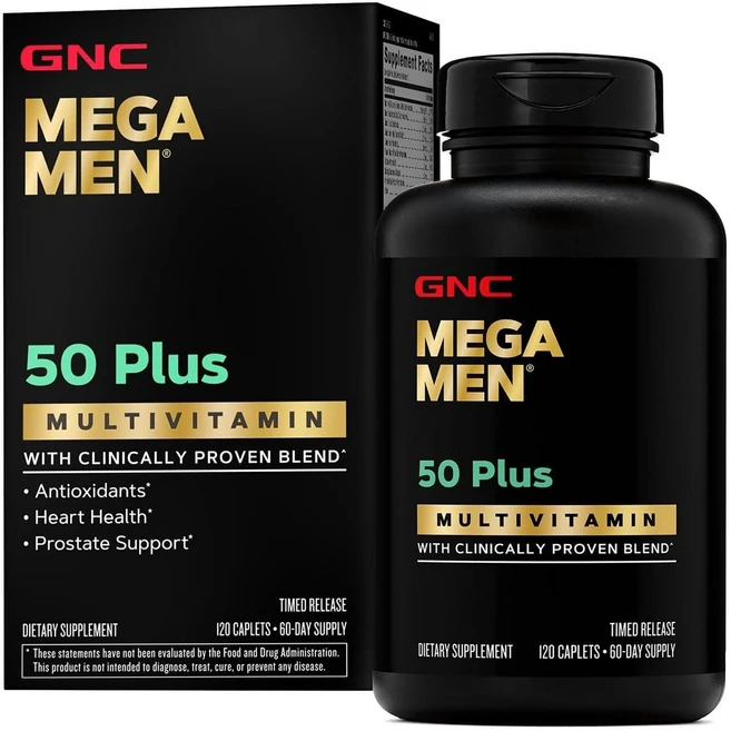 GNCMEGAMEN 50+ 멀티비타민 캐플렛, 1개, 120정 - 쿠팡