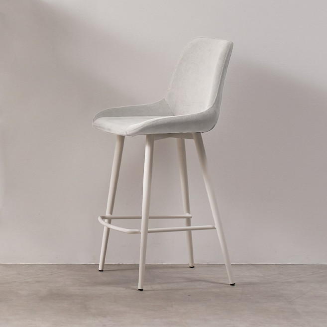 슈리 편한 아일랜드 식탁의자 높은 패브릭 홈바 의자 53cm, 1개, 오프화이트