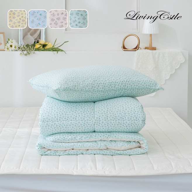 국산 리빙캐슬 알러지케어 마가렛 차렵이불 세트