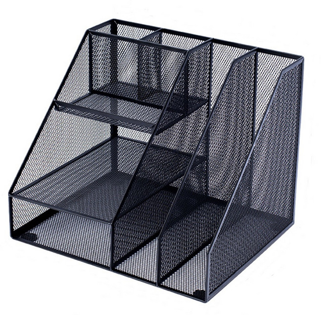 테오 사무실 책상 데스크 철제 정리함 파일 서류 수납함, 1개, 블랙