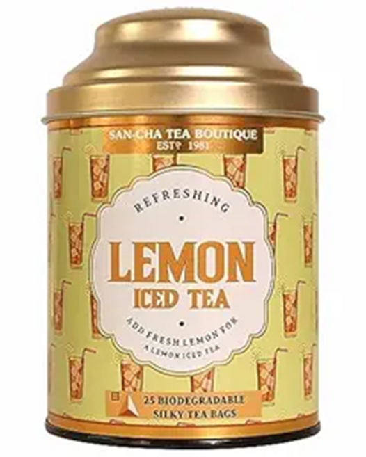 Sancha Tea Boutique Lemon Iced Tea Refreshing Summer Drink Pyramid Tea Bags Real Tea Leaves, 1개, 25 counts