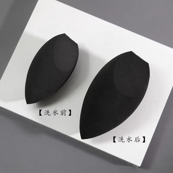 火箭美妝蛋化妝海綿 乾溼兩用泡水變大超軟雙面切火箭型黑色美妝蛋默認尺寸, 1個, 火箭型黑色美妝蛋:默認尺寸