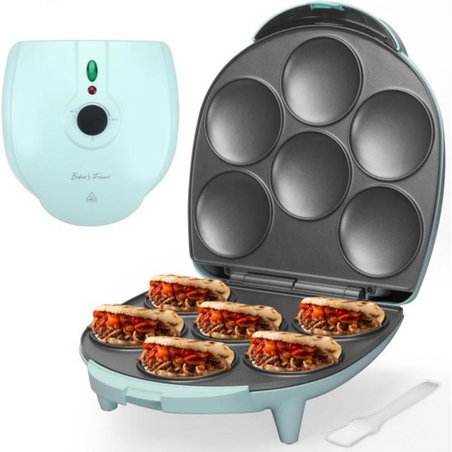 베이커스 프렌드 전기 아레파 메이커(브라우닝 컨트롤 기능 포함) 미니 팬케이크 메이커 메이커 팬 토스티아레파 옥수수 패티 아레파 팬케이크 계란 프라이 아침 샌드위, Arepa Maker, Arepa Maker