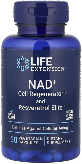 Life Extension NAD+ 세포 재생제 및 레스베라트롤 NIAGEN 니코틴아미드 리보사이드 베지 캡슐 30정, 1개 - 쿠팡