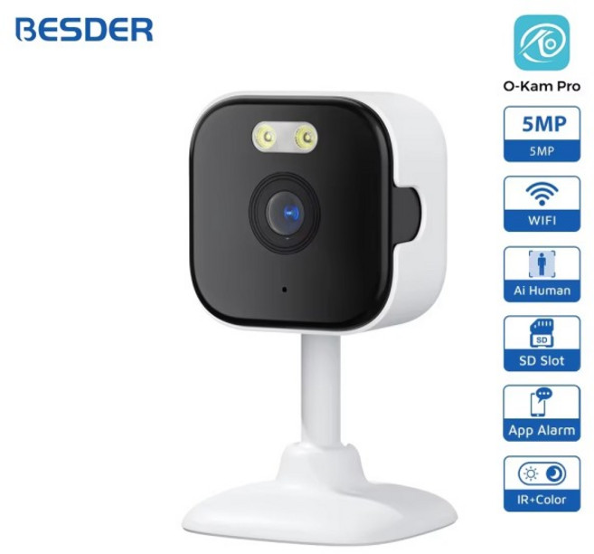 홈캠 큐브 카메라 Wifi 실내 양방향 인간 감지 홈 3MP CCTV, 04 5MP 64G SD Card, 01 EU 플러그, 01 빠른