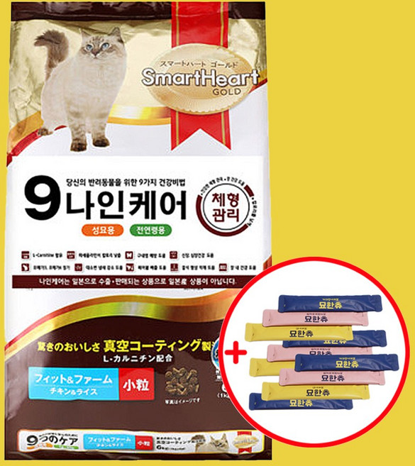 [묘한츄 랜덤 증정!] 나인케어 고양이 기능성 사료, 6kg, 1개, 다이어트(체중감소)