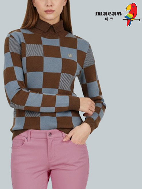 (여성)다트 패턴 디자인 니트_MMW4SW02