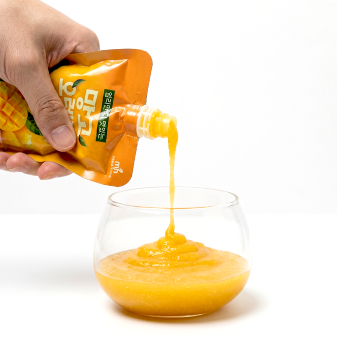 밀화푸드 얼리면 더 맛있는 망고오렌지 쿨 100ml 10팩 (과즙53% 짜먹는망고오렌지빙수 얼려먹는음료), 10개