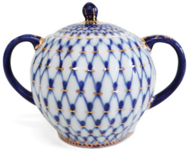 임페리얼 포슬린 코발트넷 튤립 슈가볼, 1개, 블루 골드