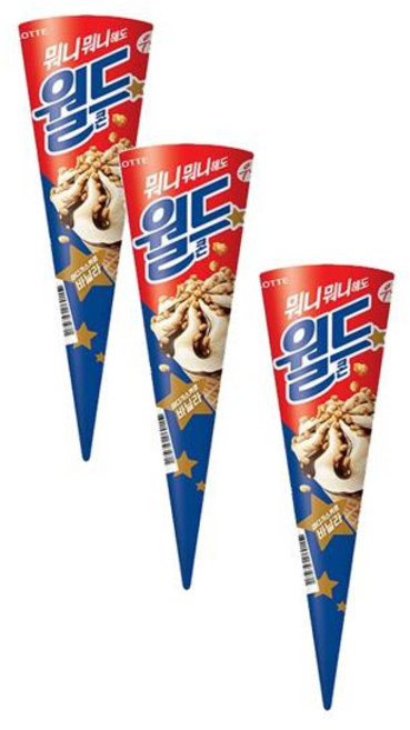 롯데 월드콘 바닐라 3개 마다가스카르 바닐라 빙과, 160ml, 2세트