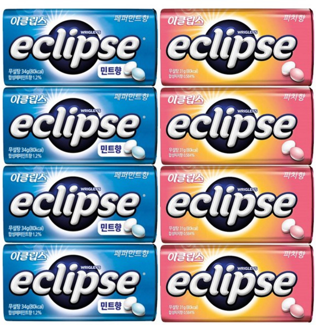 이클립스 페퍼민트 4개입 + 피치 4개입, 1세트, 34g