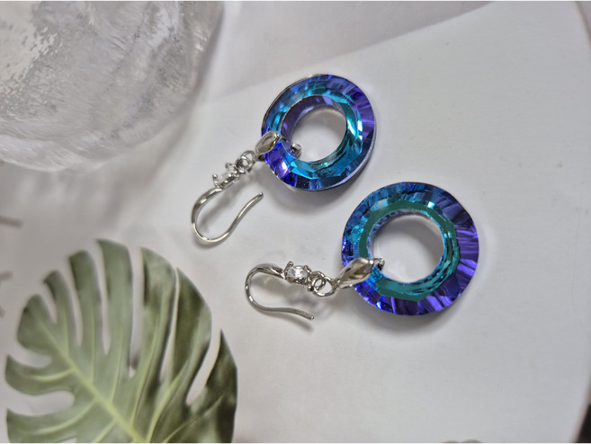 레몬트리 114캘리 두줄오링 패션 드롭 여성귀걸이*기프트박스