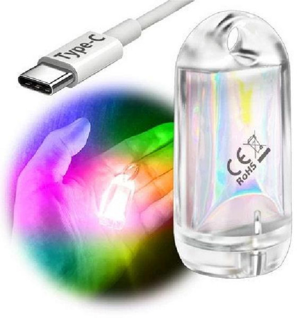 DOKEEP 미니 라이트 LED 초경량 소형 손전등 USB 충전식, 컬러 그라디언트/레드 글리터 (10개)