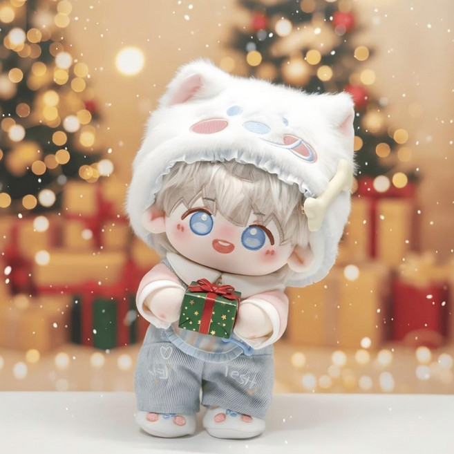 비비드칙 10cm 귀여운 강아지 인형옷 4종 세트, 1세트, 화이트