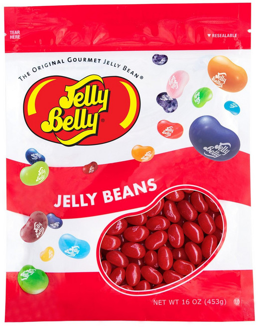 젤리 벨리 사워 체리 젤리 빈 - 453.6 그램 (16 온 Jelly Belly Sour Cherry Jelly Beans - 1 Pound (16 Ounces) Resealab, 453.59g, 1개