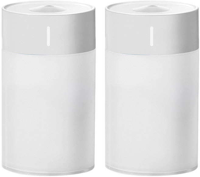 미니 가습기 무드등 가정용 차량용 사무실 탁상용, 흰색/2개