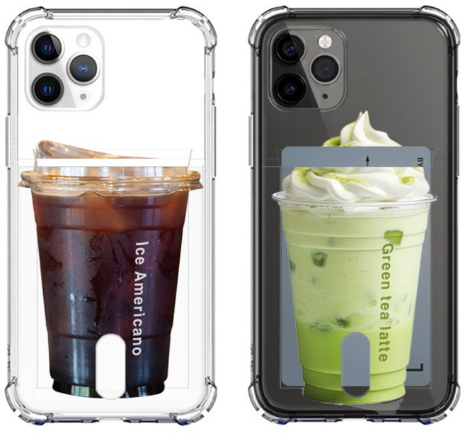 갤럭시퀀텀6 A36 A26 아메리카노 음료 투명 카드 케이스