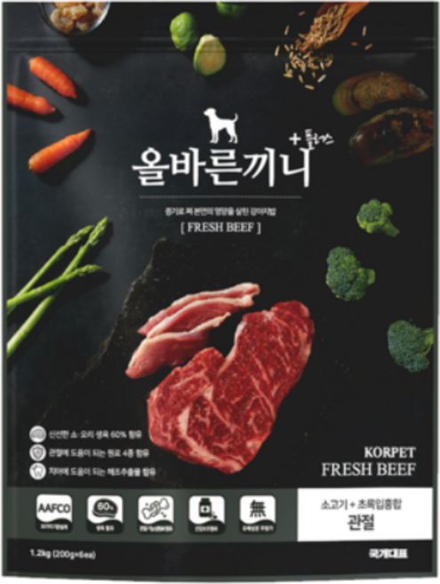 국개대표 강아지 올바른끼니 기능성 사료, 1.2kg, 1개, 뼈/관절 강화