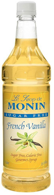 Monin French Vanilla 무설탕 시럽 1리터 -- 케이스 당 4개., 1개, 없음