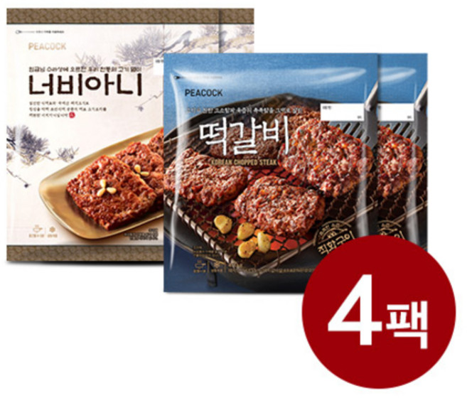 [신세계푸드] 피코크 떡갈비+너비아니, 1세트, 2kg