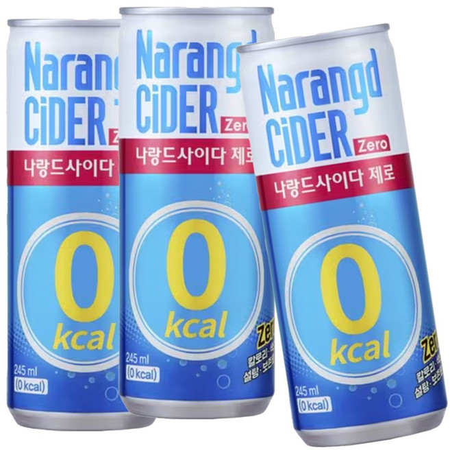 나랑드사이다 제로 슬릭캔, 30개, 245ml