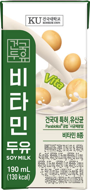 건국유업 비타민 두유, 190ml, 48개