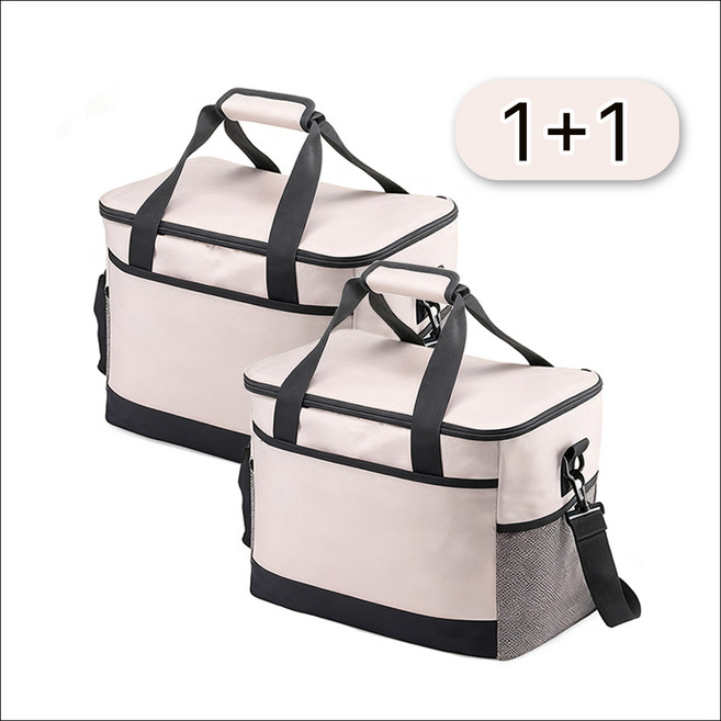 1+1 아이스 3중단열 보온 보냉 가방 쿨러백 대형, 1+1 베이지, 30L