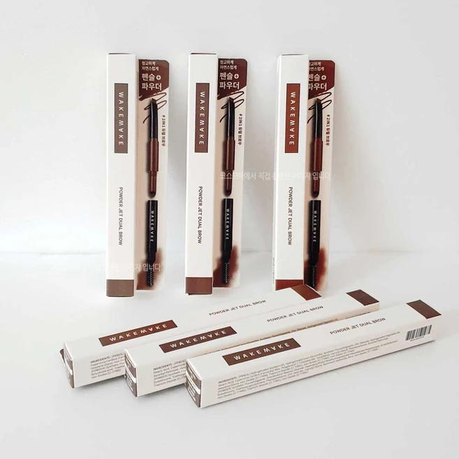 (WAKEMAKE)웨이크메이크 06 딥브라운 (파우더 젯 듀얼 브로우/펜슬&파우더 2in1 듀얼 브로우), 1개 - 쿠팡