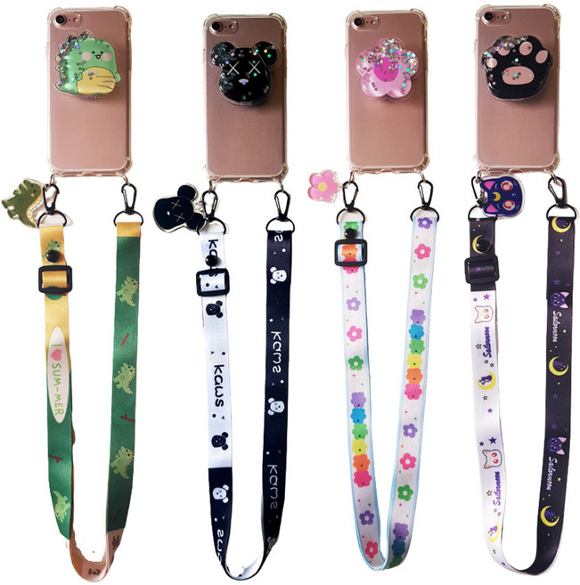 아이폰 기종 목걸이 폰그립톡 실리콘 투명 젤리 휴대폰 케이스