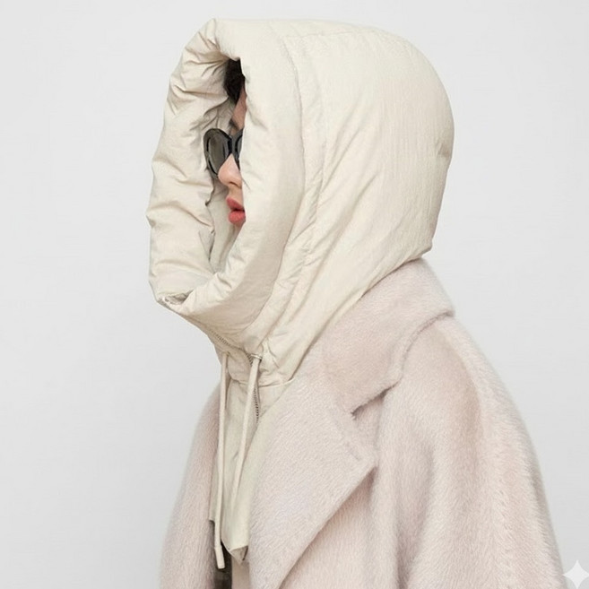 에스앤탑 패딩 후드 바라클라바 겨울 방한 워머, 1개, 화이트