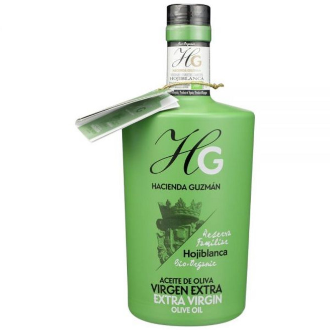 HACIENDA GUZMAN 유기농 Hojiblanca 엑스트라 버진 올리브 오일 500ml(16.9 FZ), 1개, 500ml