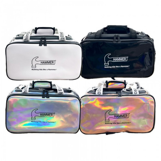 햄머 홀로그램 2볼 토트백 [4컬러] / 투볼 토트백 / PU 에나멜 2볼 볼링가방 / 시소백+볼타올 사은품 증정!, 실버, 1개
