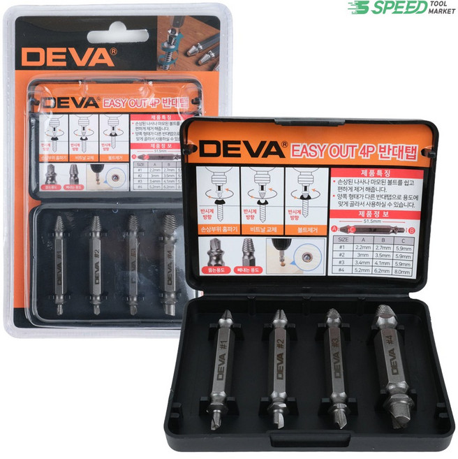 DEVA 반대탭 4P 세트 히다리탭 볼트리무버 빽탭, 1개