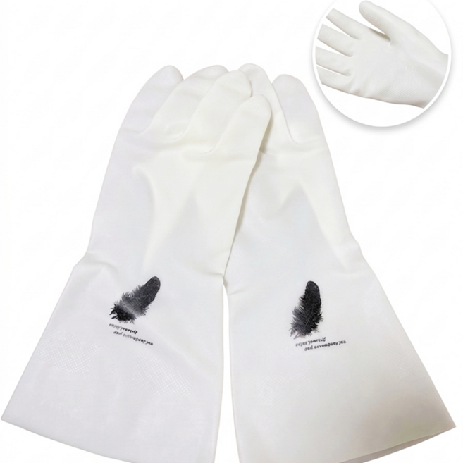 하니월드 더질긴 니트릴 설거지 고무장갑, 화이트, M, 1개