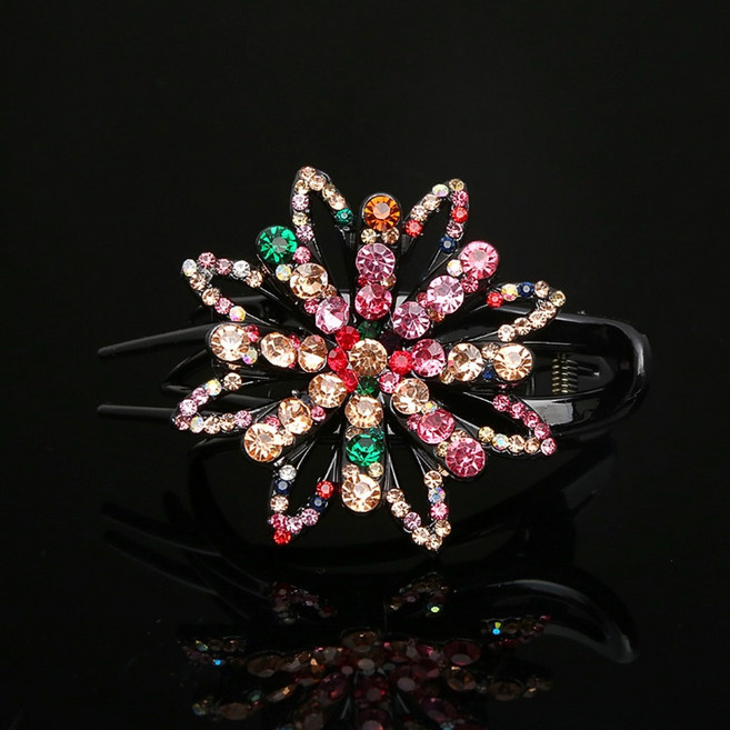 1P/2P 연꽃 큐빅핀 집게핀 반묶음 올림머리 반머리 왕꽃 플라워 헤어핀