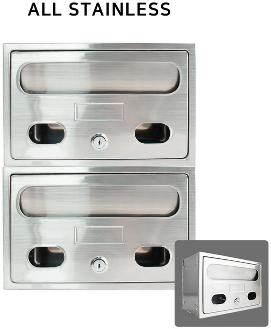 [철물인] 올스텐 우편함 중형 1x2 다세대 빌라 상가 원룸 오피스텔 아파트 우편함 우체통, 스텐