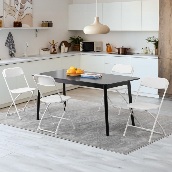 모아니스 플라스틱 접이식 의자, 화이트, 4개