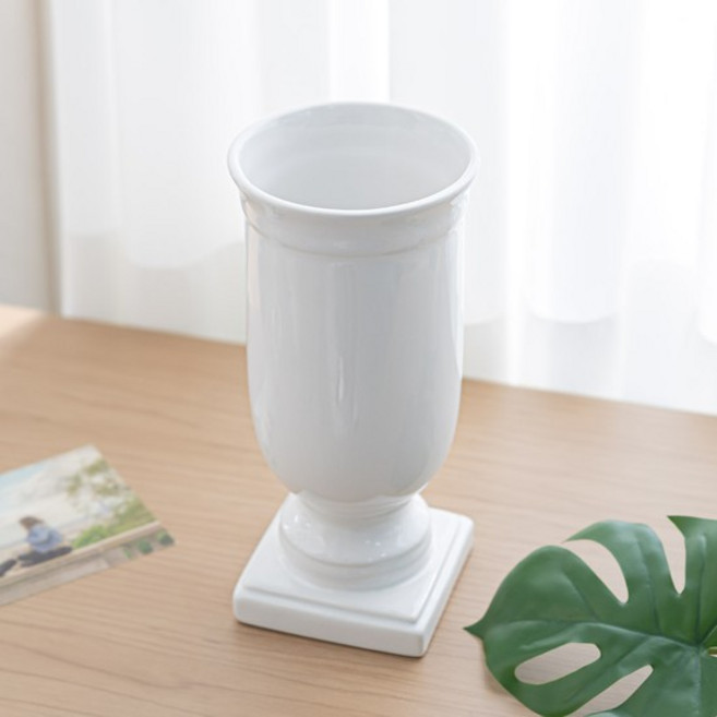 도자기 원형 화병 아테네 11x23.5cm 조화꽃 전용 꽃병 인테리어 장식 소품 원예 용품 꽃꽂이 가드닝, 없음, 1개