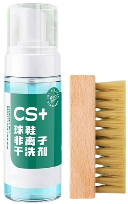 康思嘉 CS+ 球鞋乾洗慕斯清潔劑 非離子溫和配方 小白鞋去污除臭 附專用刷, 1個, 【乾洗潔護】1瓶裝+1專用刷